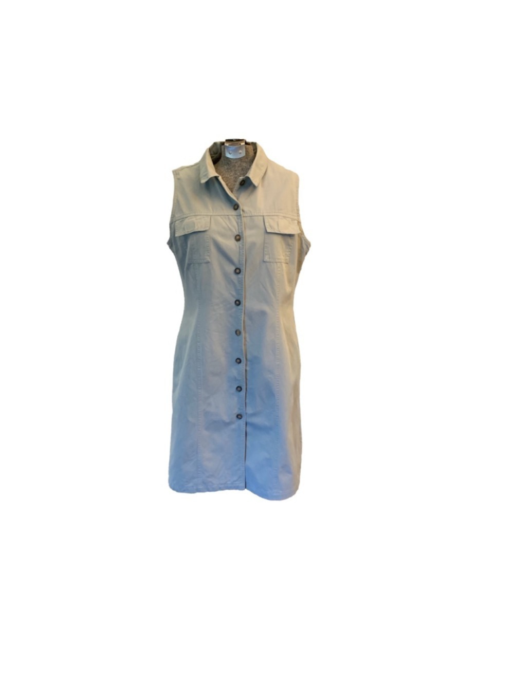 Caroll Sleeveless Shirt Dress UK 44 Blue cotton